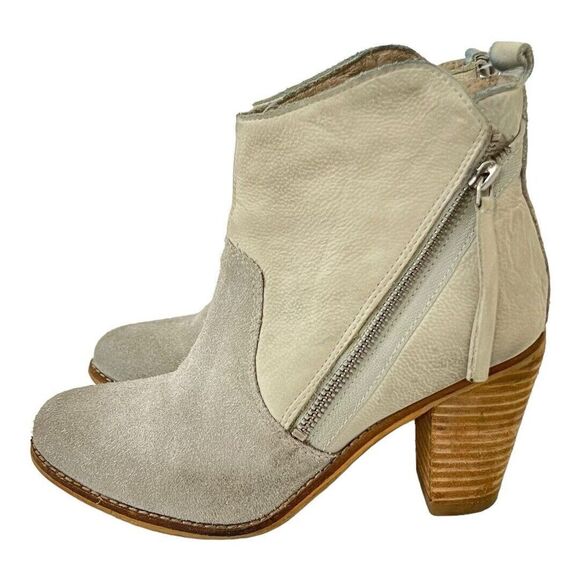 Diba True Womens Size 6.5 Shady Tree Heeled Suede Leather Zip Up Bootie - Picture 4 of 9